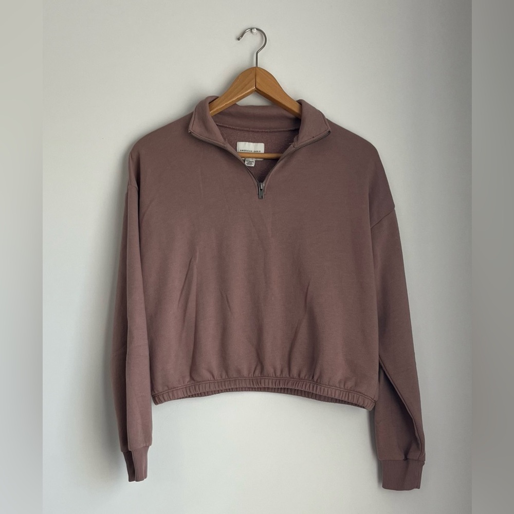 American Eagle Outfitters Women’s Dusty Rose 3/4 zip  Sweatshirt -Xs